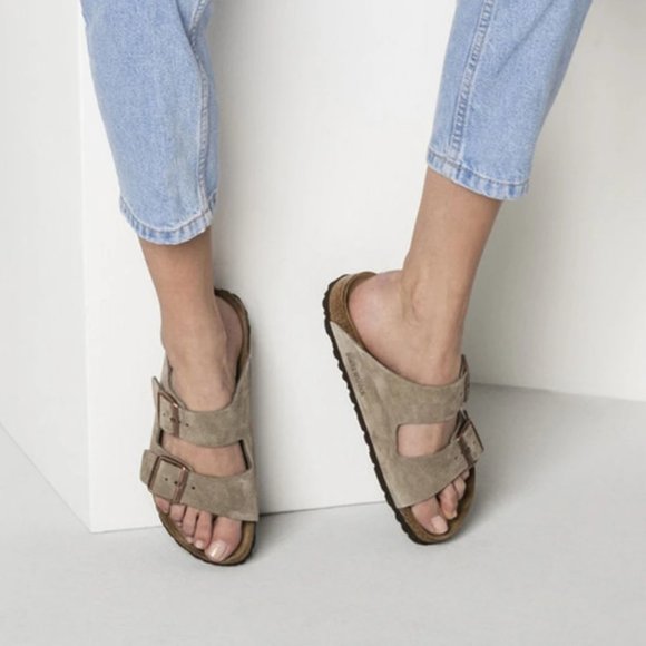 birkenstock arizona taupe soft footbed